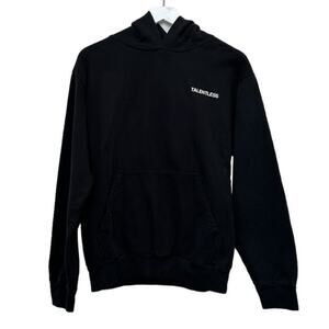 Talentless Black Hoodie Sweatshirt Unisex Minimal Logo Pullover Size Small